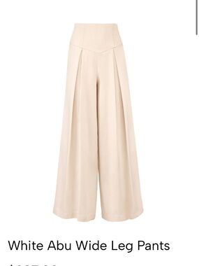 High-Waist Wide-Leg Pants in Cream
